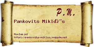 Pankovits Miklós névjegykártya