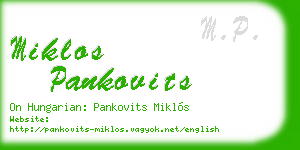 miklos pankovits business card